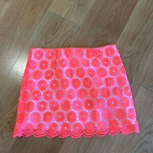 Lilly Pulitzer Neon Pink Floral Mini Skirt